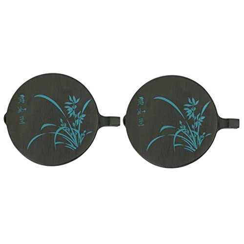 Keramik-Tintenstein mit, Chinesische Kalligraphie Fish Shape Lidded Inkstone Inkwell for Drawing - Black Chinese Stone Inkstone for Students and Artists(Blackx2pcs) von YUEKOPOU