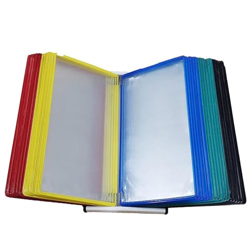 Wandmontierter Aktenhalter, Katalog-Display-Regal, Wall Mounted File Holder with 5 Display Pockets - Deluxe Desktop Reference System for A4 Documents, Ideal for Office and Home Storage von YUEKOPOU