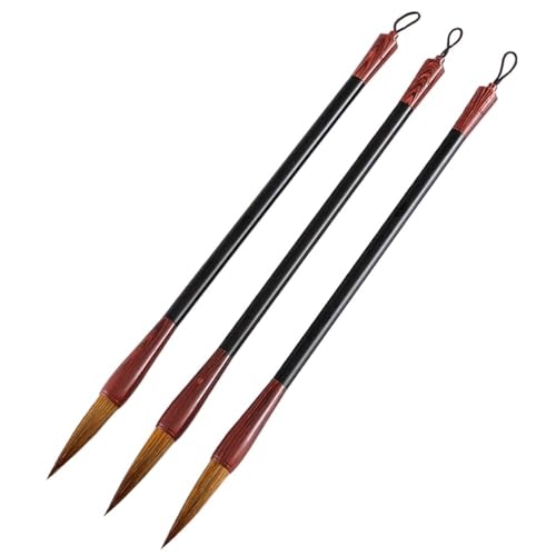 YUEKOPOU Chinesische Kalligraphie Pinsel, Bürsten und Aquar 3Pcs Chinese Calligraphy Brush Set - Traditional Wolf Brush for Calligraphy Practice and Watercolor Drawing YUEKOPOU Chinesische Kalligraphie Pinsel, Bürsten und Aquar 3Pcs Chinese Calligraphy Brush Set - Traditional Wolf Brush for Calligraphy Practice and Watercolor Drawing von YUEKOPOU