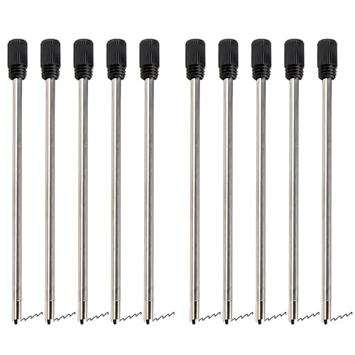 YUEMING 20 Stück Kugelschreiberminen aus Metall, Kugelschreiberminen, glattes Schreiben, 7 cm und 1 mm, mittlere Spitze (schwarz) von YUEMING