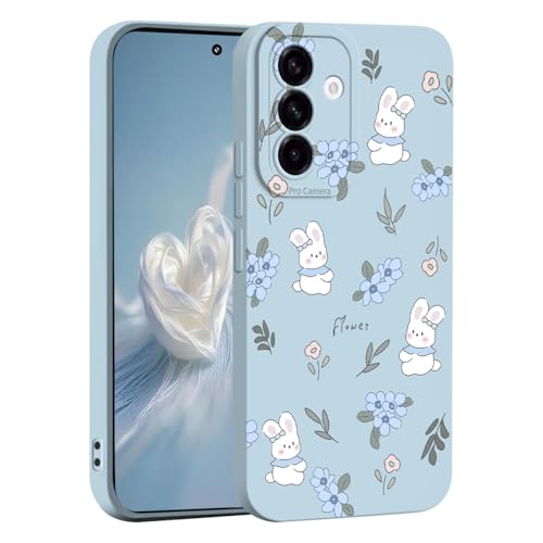 YUEQIAN Flüssig Silikon Hülle für Samsung Galaxy A26 5G, Ultradünn Weich Matt TPU Bumper Stoßfest Schutzhülle mit Blumen-Cartoon und Herz Muster Stilvoll Mädchen Schutzhülle - i03 von YUEQIAN