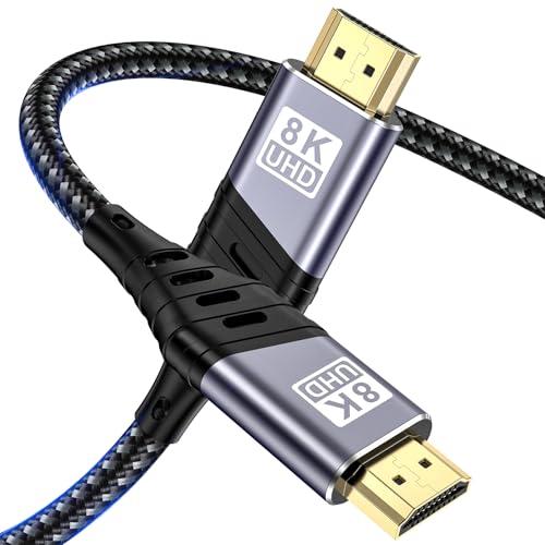 8K HDMI Cable 2M, HDMI 2.1 Cable 48Gbps High Speed 8K@60Hz HDMI Cable 4K@120Hz 7680P eARC HDCP 2.2 & 2.3 DTS:X Dynamic Dolby HDR, Compatible with PS5 X-BOX HDTV Monitor, etc von YUETUOL