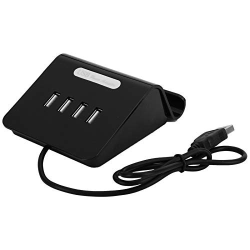 Yueyashux 4 Port USB Hub Hub Splitter -Stromadapter mit Telefonhalter kompakt langleichter Leichtgewicht für alle intelligenten Geräte (Schwarz) von YUEYASHUX