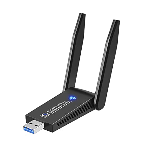 WiFi Dongle 1300 Mbps, WLAN Adapter mit Bluetooth 5.0 Sender Empfänger 802.11 AC Dual Band 5 GHz/2,4 GHz Schnell USB 3.0 des Computers Wireless Adapter unterstützt Windows Mac Linux von YUEYUEKE