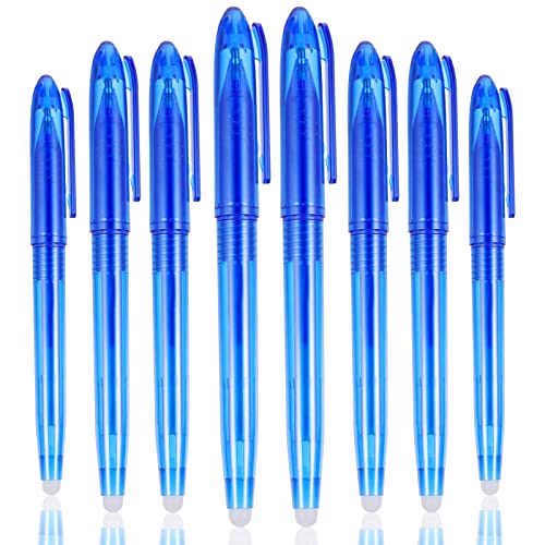 8 Stück Radierbarer Kugelschreiber Kugelschreiber Radierbar Blau Löschbare Stifte Schulsachen Für Schüler Kinder Büromaterial Tintenroller Radierbar Gelstifte Radierbarer Tintenroller Set，blau von YUFFQOPC