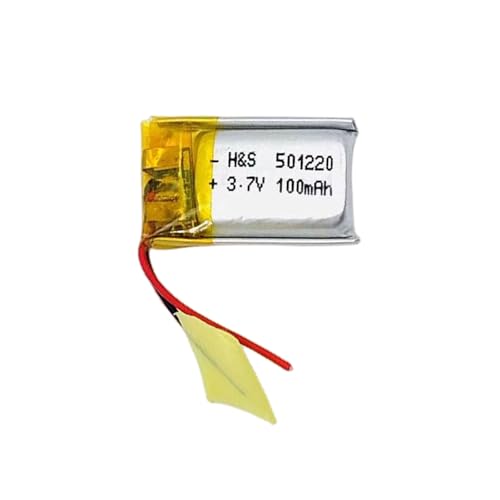 1 x Polymer-Akku, 3,7 V, 80 mAh, lange Lebensdauer für verschiedene Elektronik-Strombedarf, Modell 501220 von YUGSHNKFC
