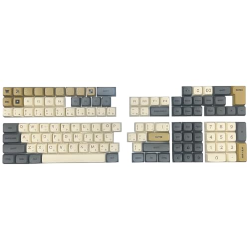 Ergonomische Tastenkappen, japanische Tastenkappen für 64/68/75/87/98/104/108 Tastatur-Enthusiasten, Tastenkappen für verbessertes Tippen Ergonomische Tastenkappen, japanische Tastenkappen für 64/68/75/87/98/104/108 Tastatur-Enthusiasten, Tastenkappen für verbessertes Tippen von YUGSHNKFC