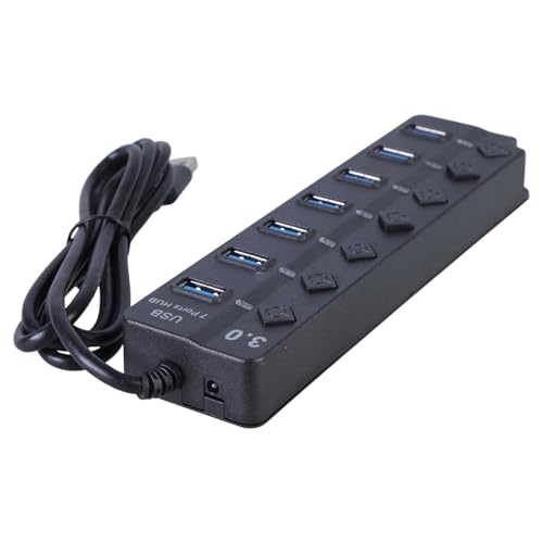 YUGSHNKFC USB3.0 Adapter Mit 7ports Einzelnen Schalter Und LED Leuchten 30 cm Kabel Für PC Laptop Gaming Konsolen von YUGSHNKFC