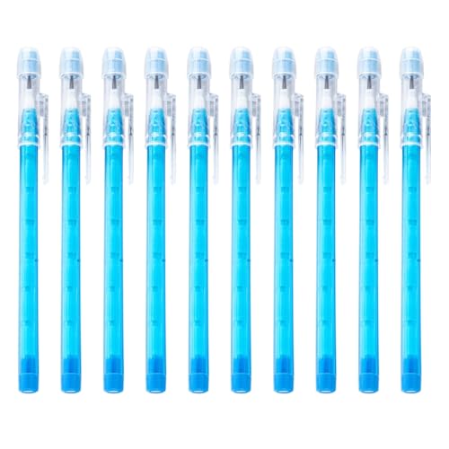 YUGSHNKFC 10-teiliges stapelbares Bleistift-Set, durchscheinende Mehrpunkt-Push-Bleistifte mit Radiergummis, Stapelspitzen-Bleistift-Set von YUGSHNKFC