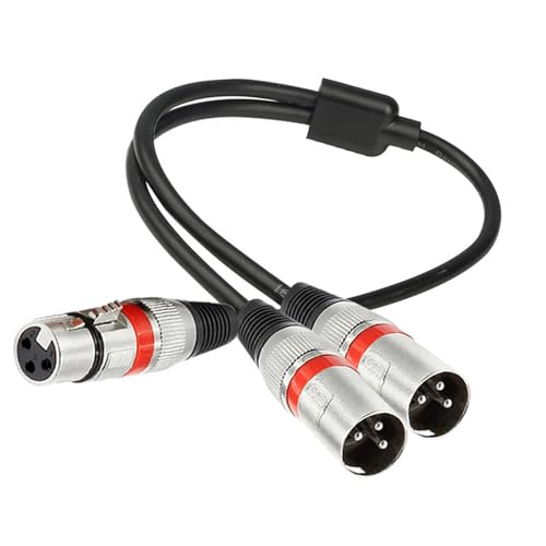 YUGSHNKFC 50 Cm Ausgeglichenes Mikrofon Y Kabel 3Pin Frauen Bis Doppel-3-Pin von YUGSHNKFC