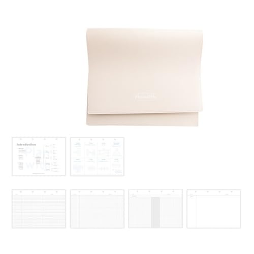 YUGSHNKFC Binder Planer Leder Notizbuch Journal Akademischer Planer Notizblöcke Terminkalender Notizbuch, 68 Seiten Raster/Gepunktet/Liniert von YUGSHNKFC