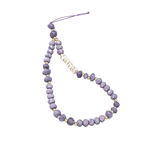 YUGSHNKFC Mode Stein Perlenperlen Mobilfunkkette Frauen Mädchen Handygurt Anti Lanyard Hanging Nordarmband von YUGSHNKFC