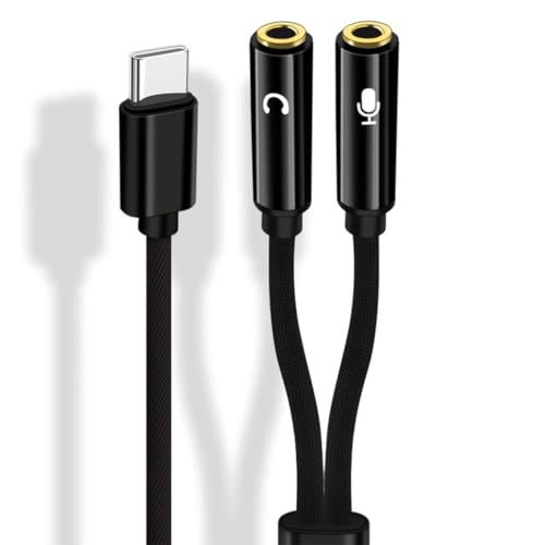YUGSHNKFC Multifunktionales Typ-C-auf-2-3,5-mm-Sound- und Mikrofon-Konverterkabel für Notebook-Tablet YUGSHNKFC Multifunktionales Typ-C-auf-2-3,5-mm-Sound- und Mikrofon-Konverterkabel für Notebook-Tablet von YUGSHNKFC