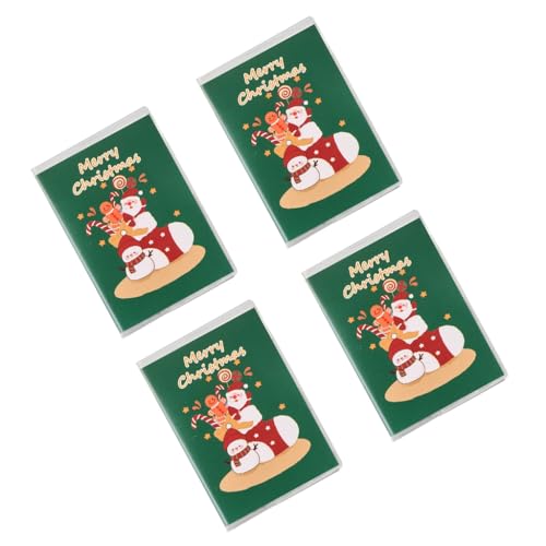 YUGSHNKFC Notizblöcke mit weihnachtlichem Motiv, kleine Notizbücher, 128 Seiten, liniertes Papier für Studenten, Erwachsene, Künstler, Journaling, 4 Stück von YUGSHNKFC
