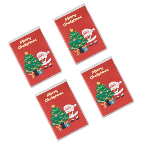 YUGSHNKFC Notizblöcke mit weihnachtlichem Motiv, kleine Notizbücher, 128 Seiten, liniertes Papier für Studenten, Erwachsene, Künstler, Journaling, 4 Stück von YUGSHNKFC