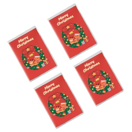 YUGSHNKFC Notizblöcke mit weihnachtlichem Motiv, kleine Notizbücher, 128 Seiten, liniertes Papier für Studenten, Erwachsene, Künstler, Journaling, 4 Stück von YUGSHNKFC