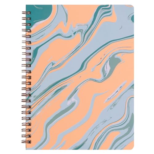 YUGSHNKFC Notizbuch mit Doppelspulenbindung, Business-Tagebuch mit Tasche, 20,3 x 16,5 cm, Spiralbindung, Notizblöcke, 160 Seiten, breit liniert von YUGSHNKFC