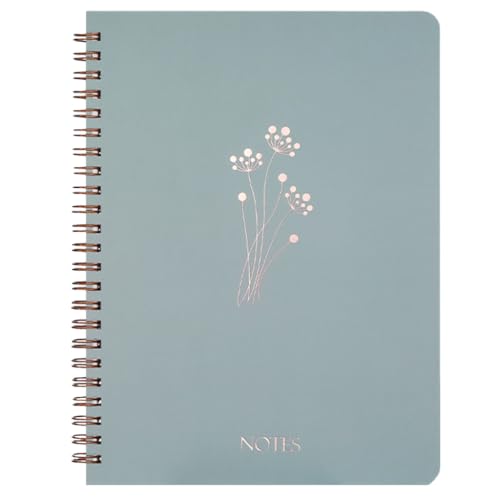 YUGSHNKFC Notizbuch mit Doppelspulenbindung, Business-Tagebuch mit Tasche, 20,3 x 16,5 cm, Spiralbindung, Notizblöcke, 160 Seiten, breit liniert von YUGSHNKFC