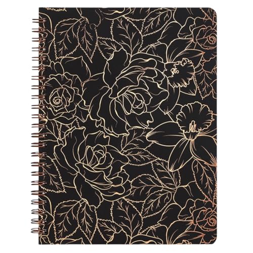 YUGSHNKFC Notizbuch mit Doppelspulenbindung, Business-Tagebuch mit Tasche, 20,3 x 16,5 cm, Spiralbindung, Notizblöcke, 160 Seiten, breit liniert von YUGSHNKFC