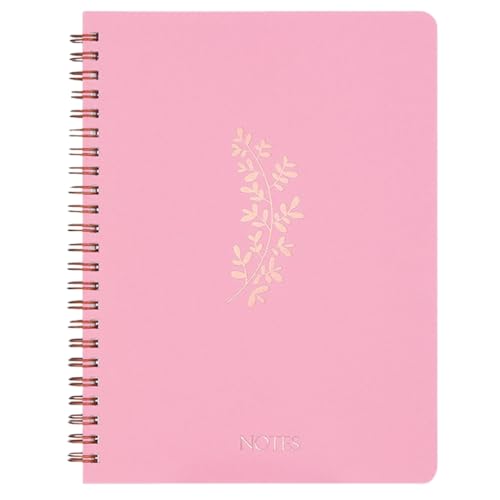 YUGSHNKFC Notizbuch mit Doppelspulenbindung, Business-Tagebuch mit Tasche, 20,3 x 16,5 cm, Spiralbindung, Notizblöcke, 160 Seiten, breit liniert von YUGSHNKFC