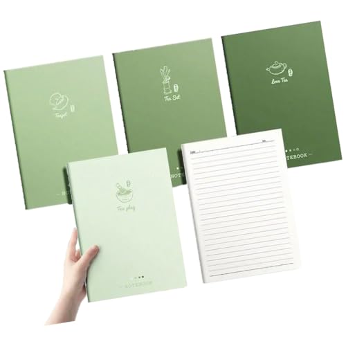 YUGSHNKFC Notizbücher mit Softcover, 80 Seiten, breit liniert, 17,8 x 25,4 cm, College-Notizblöcke für Büro, Schule, 4 Stück von YUGSHNKFC