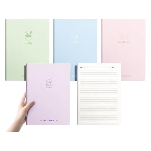 YUGSHNKFC Notizbücher mit Softcover, 80 Seiten, breit liniert, 17,8 x 25,4 cm, College-Notizblöcke für Büro, Schule, 4 Stück von YUGSHNKFC