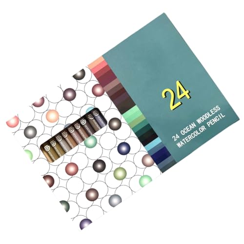 YUGSHNKFC Professionelle Aquarellstifte für Künstler, Kinder, wasserlöslich, holzlos, Buntstifte zum Ausmalen und Malen, 24 Stück YUGSHNKFC Professionelle Aquarellstifte für Künstler, Kinder, wasserlöslich, holzlos, Buntstifte zum Ausmalen und Malen, 24 Stück von YUGSHNKFC