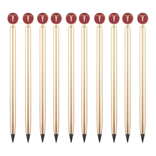 YUGSHNKFC Tintenloser Bleistift, radierbar, Metall, ewiger Stift zum Skizzieren, Kunst, Zeichnen, Schreiben, Strumpffüller, 10 Stück von YUGSHNKFC