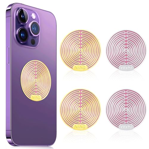 Strahlenschutz Handy Aufkleber 4 STK EMF Schutz Abschirmung Strahlung Handy Aufkleber für Computer EMF Blocker Aufkleber für Telefon Laptop Tablet-Computer (4 Stück Golden - Silbrig) von YUJUVI