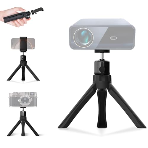 YUJUVI Beamer Ständer Projektor Mini Tischstativ mit 1/4'' Schraube und Telefonhalterung Mini Tripod Beamer Stativ Projektorständer für Kamera, Mini Beamer, Webcam, Handys YUJUVI Beamer Ständer Projektor Mini Tischstativ mit 1/4'' Schraube und Telefonhalterung Mini Tripod Beamer Stativ Projektorständer für Kamera, Mini Beamer, Webcam, Handys von YUJUVI