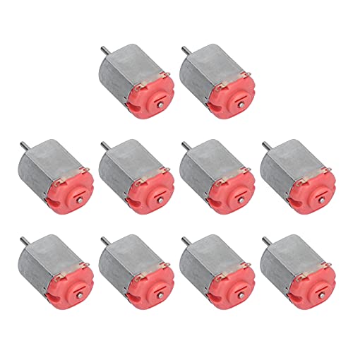 Mini -Elektromotor hohe Geschwindigkeit niedriger Geräusche DC Motoren Hobby DIY Toys CARS 10PCS (Red) von YUKOFE