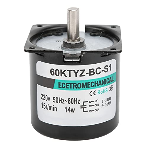 Mini-Motor, AC-Synchron-Metallgetriebe, langsame Geschwindigkeit, DIY-Generator für Haushaltsgeräte und Industrieanlagen, 14 W (15rpm/min AC220V) von YUKOFE