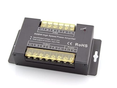 YULED LED Repeater RP-48AP RGBW, 4X 8A, 5-24VDC - Hochwertiger LED-Verstärker für RGBW-Beleuchtungssysteme, maximale Stromstärke von 8A pro Kanal von YULED