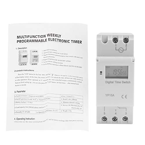 Digital LCD Power Timer Programmierbares Relais für Lichter hydroponische Geräte innen im Freien Weiß 16a (DC12V) von YULEESIYIP