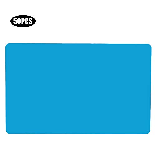 Visitenkarte mit Aluminiumlegierung exquisite Farbname Karten Grußzubehör für geschäftliche, langlebige und elegante, 50pcs (Blau) von YULEESIYIP