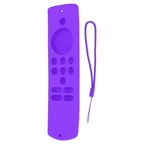 Weiche, stoßfeste Fernbedienungshülle aus Silikon mit Umhängeband für Fire TV Stick Lite (Lila Set) von YULEESIYIP