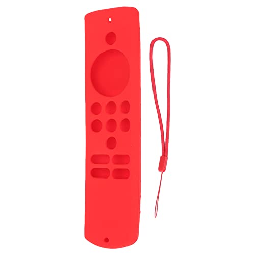 Weiche, stoßfeste Fernbedienungshülle aus Silikon mit Umhängeband für Fire TV Stick Lite (Rotes Set) von YULEESIYIP