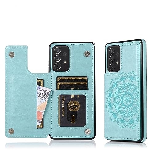 Wallet Flower Flip Ledertaschen für Samsung Galaxy A12 A13 A33 A50 A51 A52 A53 A70 A71 A72 A73 S22 Ultra S21 Plus S20 FE S10, grün, für Samsung S22 Ultra von YUMESS