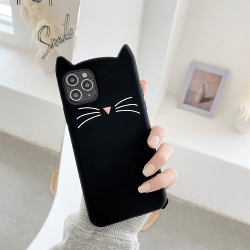 YUMESS Katze 3D Cartoon Katzenohren Silikonhülle für iPhone 14 13 12 Mini 11 Pro Handyhülle X XR XSMAX 6 6S 7 8 Plus weiche Anhänger, schwarz, für iPhone 13 YUMESS Katze 3D Cartoon Katzenohren Silikonhülle für iPhone 14 13 12 Mini 11 Pro Handyhülle X XR XSMAX 6 6S 7 8 Plus weiche Anhänger, schwarz, für iPhone 13 von YUMESS