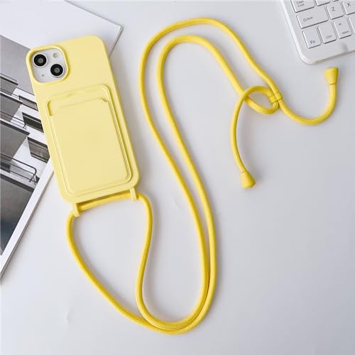 YUMESS Luxuly Simple Card Bag Strap Cord Chain Phone Case für iPhone 15 14 13 12 11 Pro Max XR XS Plus SE Halskette Lanyard Rope Cover, gelb, für iPhone 15Pro YUMESS Luxuly Simple Card Bag Strap Cord Chain Phone Case für iPhone 15 14 13 12 11 Pro Max XR XS Plus SE Halskette Lanyard Rope Cover, gelb, für iPhone 15Pro von YUMESS