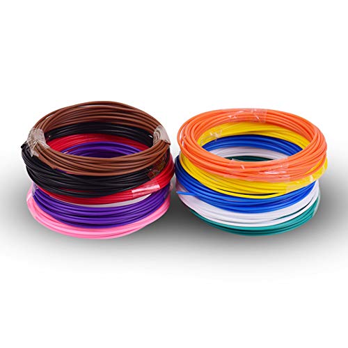 10PCS 1,75 mm PCL Filament umweltfreundliches Material 3D Stift Nachfüllungen Premium-Set 10 verschiedene Farben Tecboss Drucker jede Farbe 5m vollständig 50 m von YUMILI
