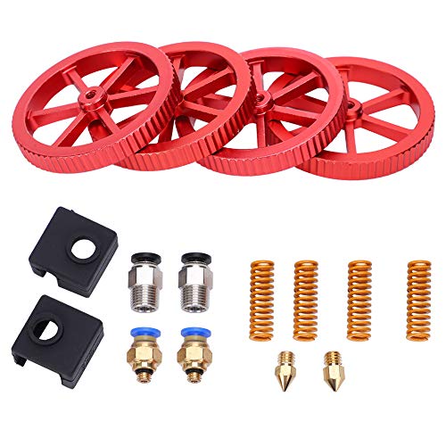3D -Drucker -Extruder -Upgrade -Kit Red Hand Twist Leveling Nut Springs Dämpfer für Druckerzubehör einstellen von YUMILI
