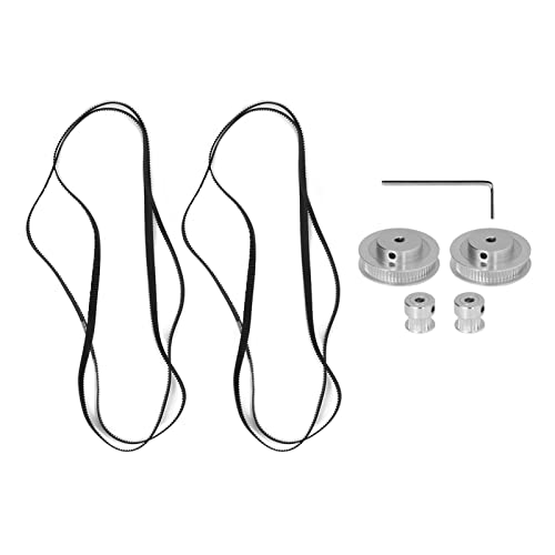 Aluminiumlegierung 60 20 Zahn Timingscheibe Set Stall 3D -Druckergürtel Aluminiumgummi für mechanische Getriebe (20T 5 mm (0,2 Zoll) plus 60 t 8 mm (0,31 Zoll)) von YUMILI