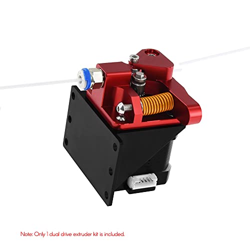 Aluminiumlegierung Dual Drive Gear Extruder-Kit Starke Extrusionskraft Glattes Fütterungsdrucker-Upgrade für Ender 3 CR-10 Rot Aluminiumlegierung Dual Drive Gear Extruder-Kit Starke Extrusionskraft Glattes Fütterungsdrucker-Upgrade für Ender 3 CR-10 Rot von YUMILI