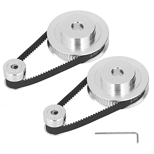 Synchronen Rad Aluminiumlegierung Timing -Riemenscheibe 200 -mm -Gürtel 20T 60T Stepper Motorriemenscheibe für 3D -Drucker -CNC -Drehmaschinen (20T 5 mm (0,2 Zoll) plus 60 t 8 mm (0,31 Zoll)) von YUMILI