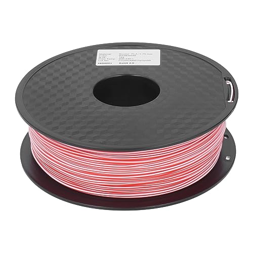 YUMILI 3D-Druckerfilament, 1,75 mm, Rot/Weiß, zweifarbiges Filament, PLA-Filament, Verbrauchsmaterial für Modellbau von YUMILI