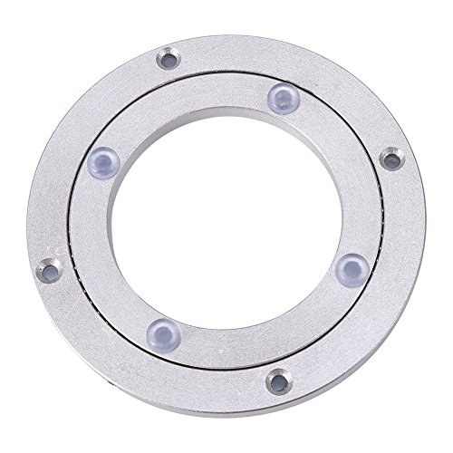 YUMILI Robuster Drehteller aus Aluminiumlegierung, Runde Platte Drehbarer Drehteller Esstisch Glatte Drehplatte Tisch Kugellager Für Heimrestaurant(10inch*H8.5MM) von YUMILI