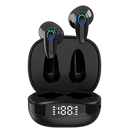 YUMMIN Bluetooth Kopfhörer,2023 Kopfhörer Kabellos In-Ear kopfhörer Bluetooth mit Mic,Hi-Fi Stereo,Tastesteuerung,LED Anzeige,IP7 Wasserdicht,Bluetooth Ohrhörer von YUMMIN