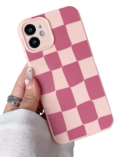 YUMUPIFE Schutzhülle für iPhone 12, niedliches ästhetisches Schachbrettmuster, für Mädchen und Frauen, weiches Silikon, stoßfest, entworfen für iPhone 12, Rosa YUMUPIFE Schutzhülle für iPhone 12, niedliches ästhetisches Schachbrettmuster, für Mädchen und Frauen, weiches Silikon, stoßfest, entworfen für iPhone 12, Rosa von YUMUPIFE