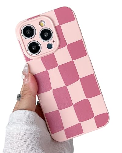 YUMUPIFE Schutzhülle für iPhone 15 Pro Max, niedliches ästhetisches Schachbrettmuster für Mädchen und Frauen, weiches Silikon, stoßfest, entworfen für iPhone 15 Pro Max, Rosa YUMUPIFE Schutzhülle für iPhone 15 Pro Max, niedliches ästhetisches Schachbrettmuster für Mädchen und Frauen, weiches Silikon, stoßfest, entworfen für iPhone 15 Pro Max, Rosa von YUMUPIFE